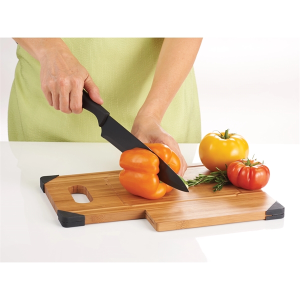 Bamboo Cutting Board with Knife - Image 2