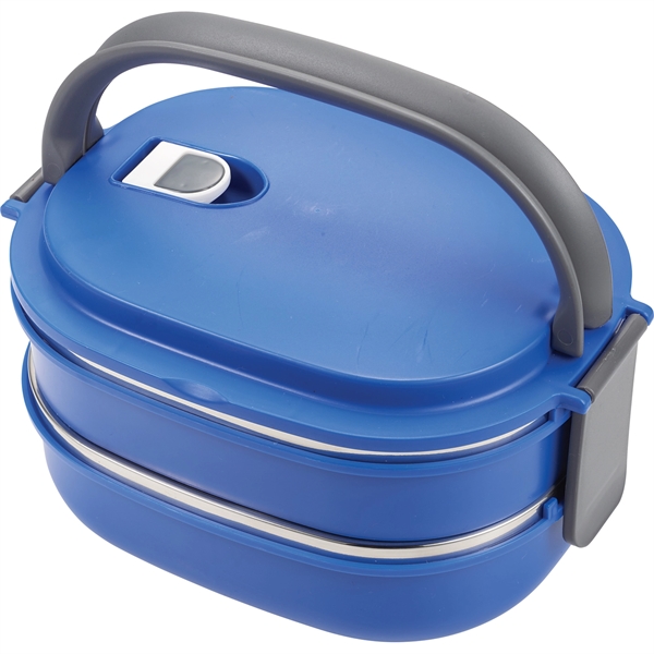Two Tier Insulated Oval Lunch Box Food Container - Image 4
