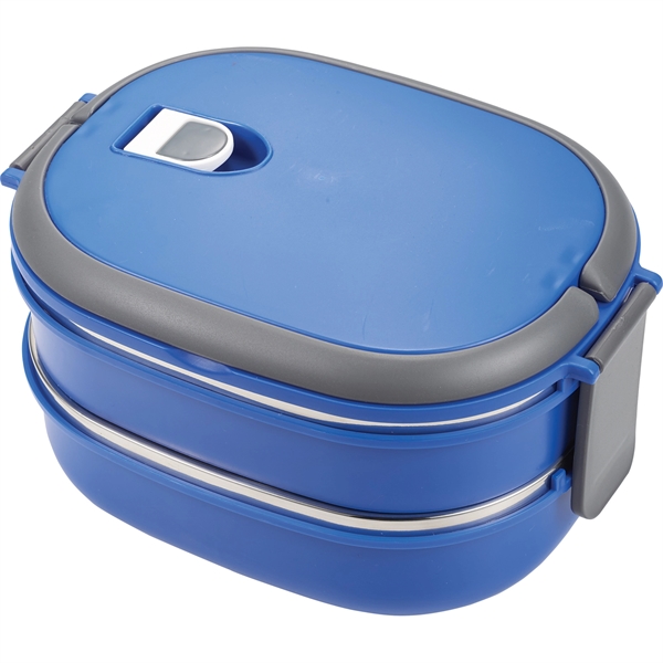 Two Tier Insulated Oval Lunch Box Food Container - Image 5