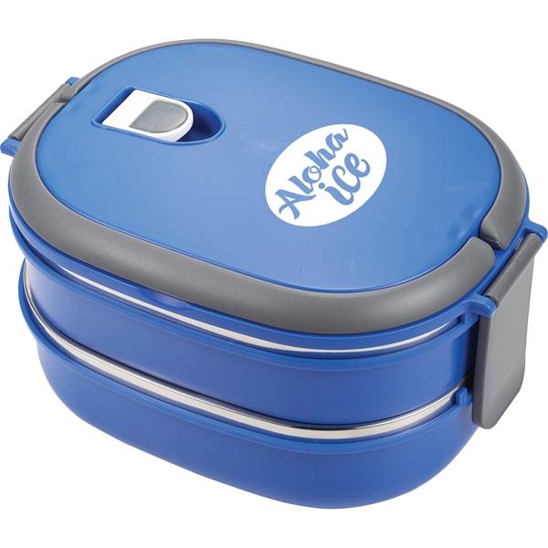 Two Tier Insulated Oval Lunch Box Food Container - Image 7
