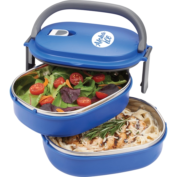 Two Tier Insulated Oval Lunch Box Food Container - Image 8