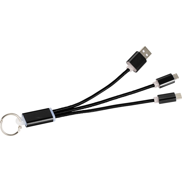 Metal 3-in-1 Charging Cable with Key ring - Image 3
