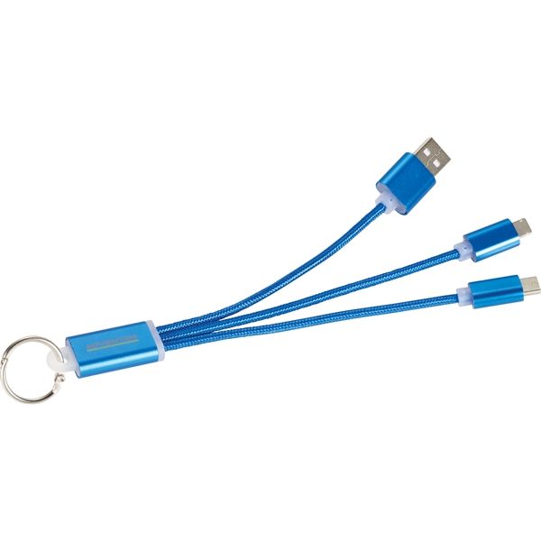 Metal 3-in-1 Charging Cable with Key ring - Image 7