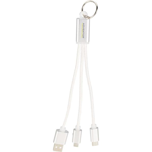 Metal 3-in-1 Charging Cable with Key ring - Image 10