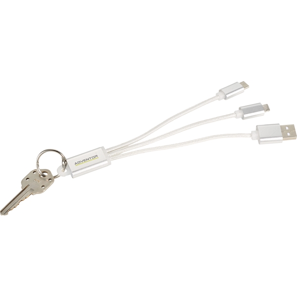 Metal 3-in-1 Charging Cable with Key ring - Image 11