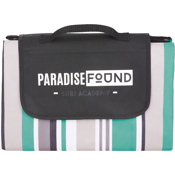 Oversized Striped Picnic and Beach Blanket - Image 1