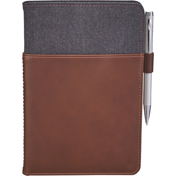 Alternative® Canvas Leather Wrap Bound Notebook - Image 1