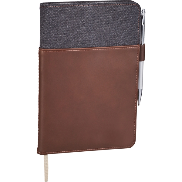 Alternative® Canvas Leather Wrap Bound Notebook - Image 3