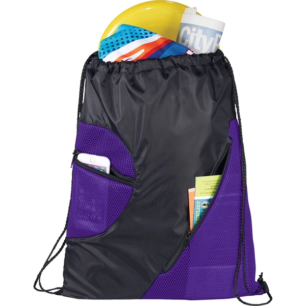 Zippered Mesh Drawstring Sportspack - Image 6