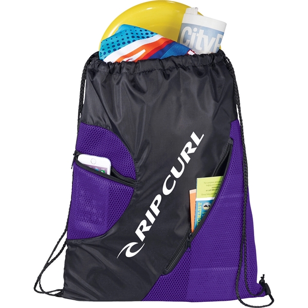 Zippered Mesh Drawstring Sportspack - Image 8