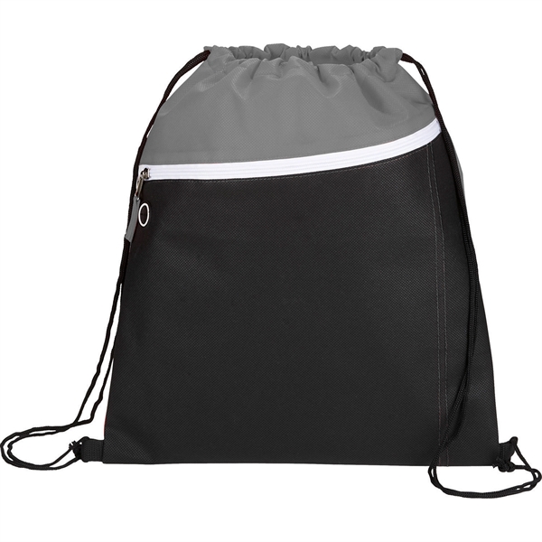 Slant Front Pocket Drawstring Bag - Image 2