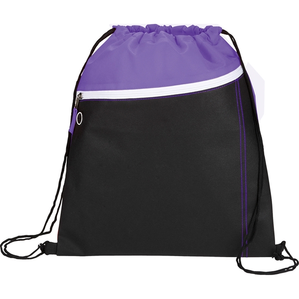 Slant Front Pocket Drawstring Bag - Image 3