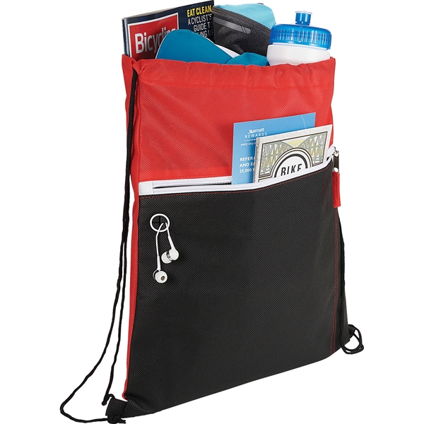 Slant Front Pocket Drawstring Bag - Image 6
