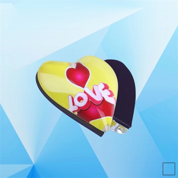 2"x 2"Heart Shape Crystal Refrigerator Magnet - Image 1