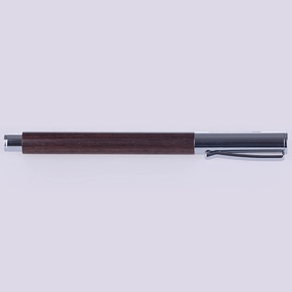 Business Rollerball Pen with Wooden Barrel - Image 2