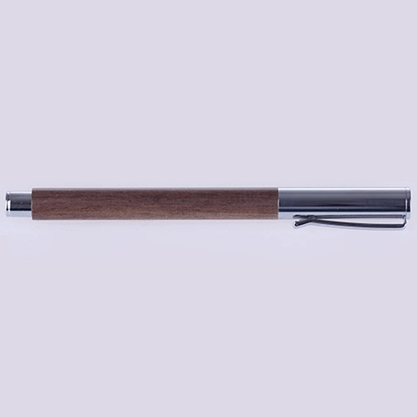 Business Rollerball Pen with Wooden Barrel - Image 3