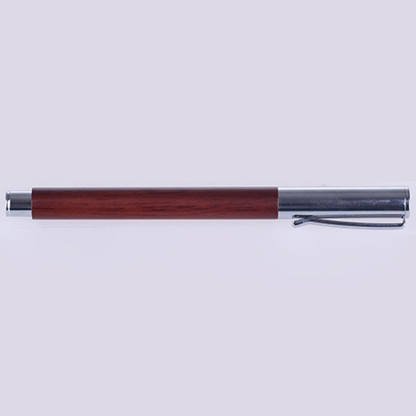 Business Rollerball Pen with Wooden Barrel - Image 4