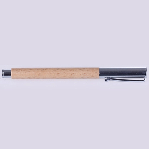Business Rollerball Pen with Wooden Barrel - Image 5