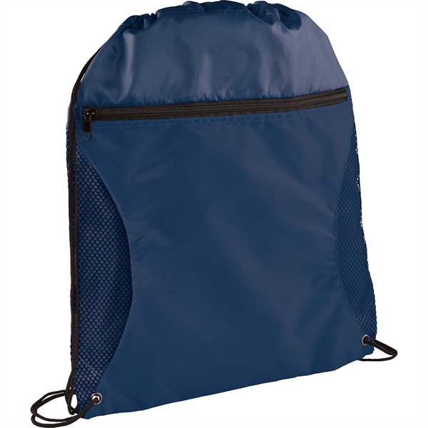 Zippered Side Mesh Drawstring Bag - Image 6