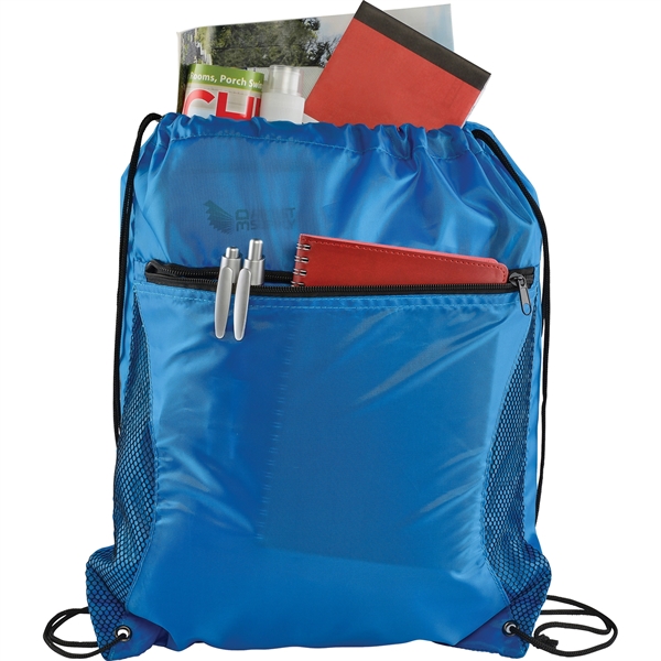 Zippered Side Mesh Drawstring Bag - Image 15