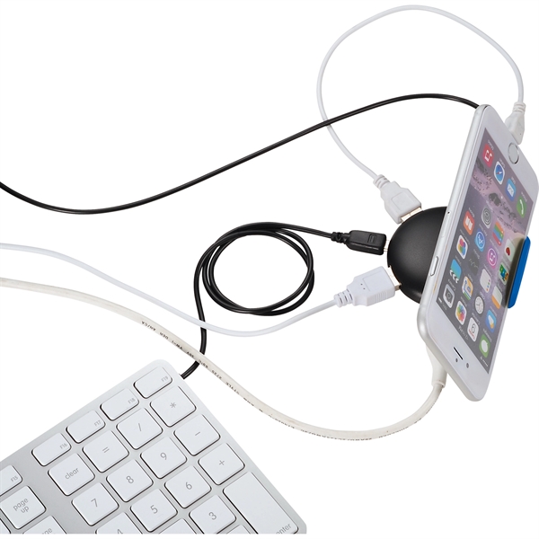 Rotund 4-in-1 USB Hub with Phone Stand - Image 6