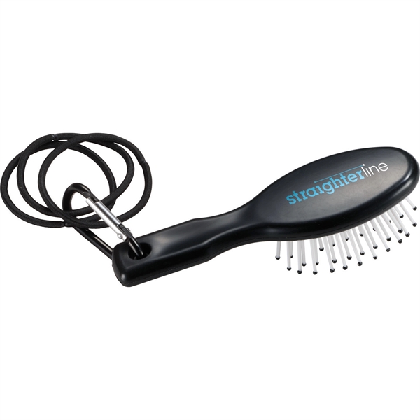 Hair Brush w/ Carabiner & Hair Elastics - Image 1