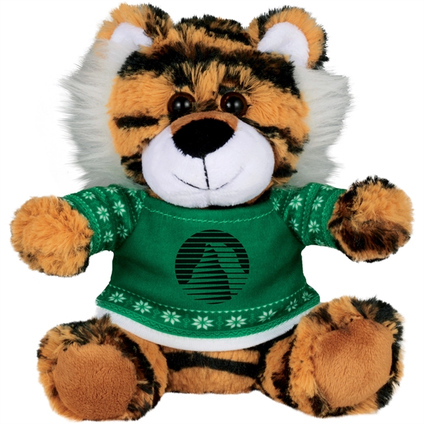 6" Ugly Sweater Plush Tiger - Image 1