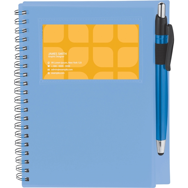 5.5" x 7" Star Spiral Notebook with Pen - Image 3