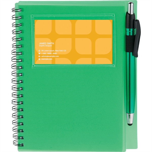 5.5" x 7" Star Spiral Notebook with Pen - Image 5