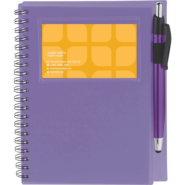 5.5" x 7" Star Spiral Notebook with Pen - Image 7