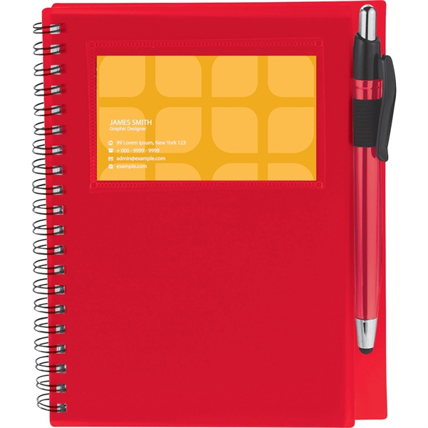 5.5" x 7" Star Spiral Notebook with Pen - Image 10