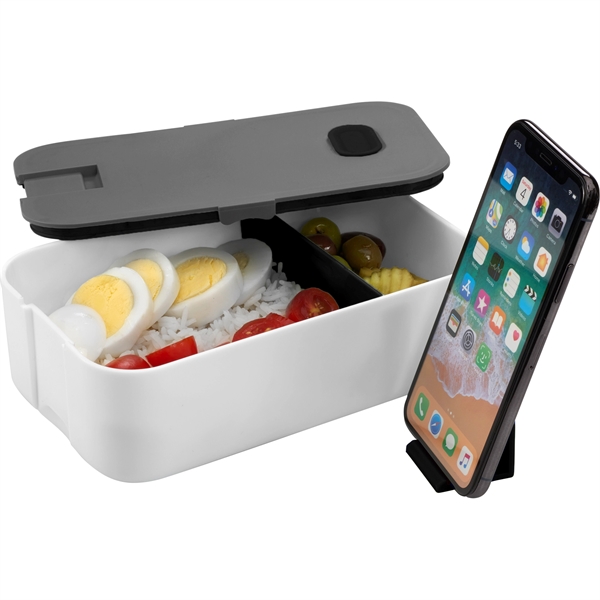 2 Compartment Bento Box with Phone Stand - Image 4