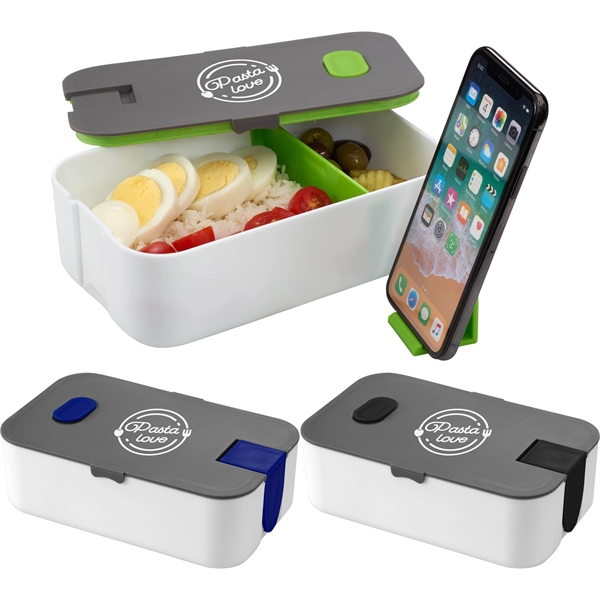 2 Compartment Bento Box with Phone Stand - Image 14