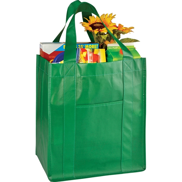 Deluxe Laminated Non-Woven Grocery Tote - Image 5