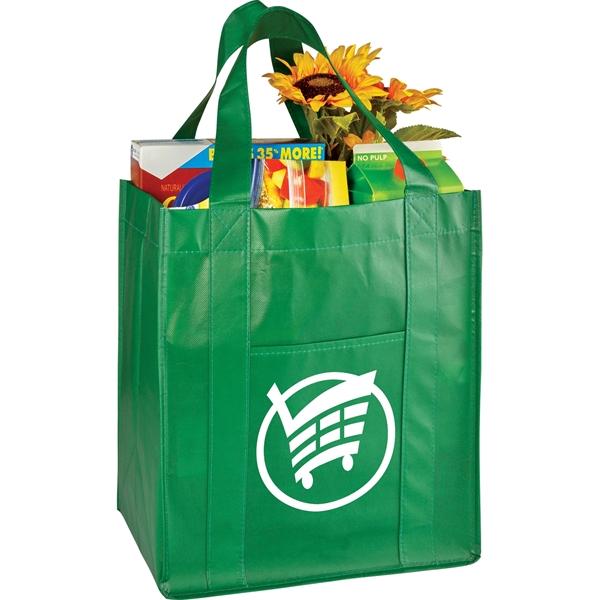 Deluxe Laminated Non-Woven Grocery Tote - Image 10