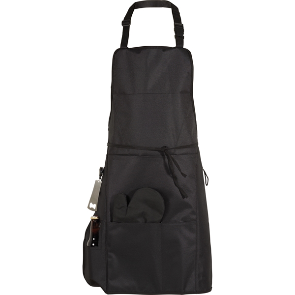 BBQ Apron with Grilling Mitt and Bottle - Image 2