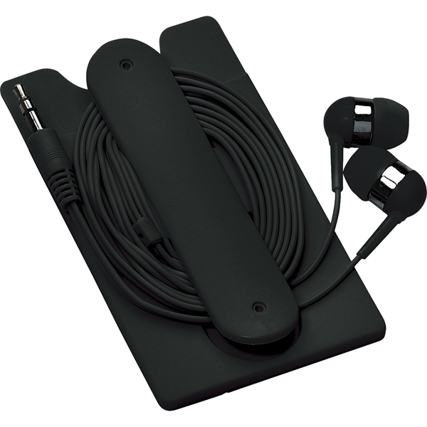 Silicone Card Wallet and Wired Earbuds - Image 2