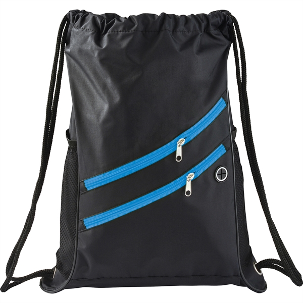 Two Zipper Deluxe Drawstring Bag - Image 9