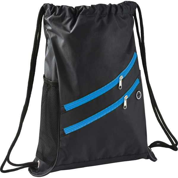 Two Zipper Deluxe Drawstring Bag - Image 10