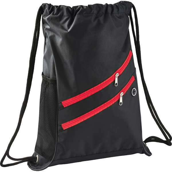 Two Zipper Deluxe Drawstring Bag - Image 14