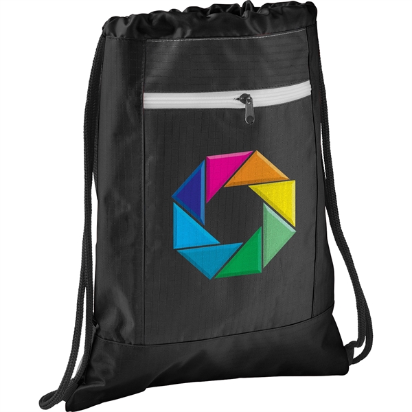 Zippered Ripstop Drawstring Bag - Image 4