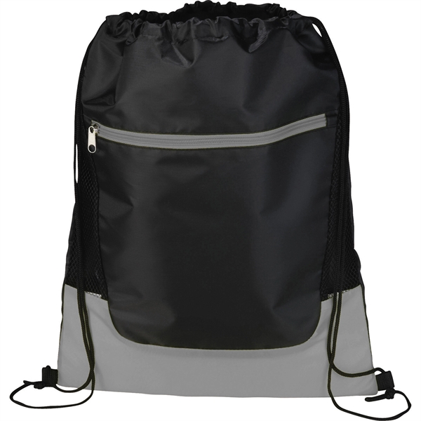 Libra Front Zipper Drawstring Bag - Image 1
