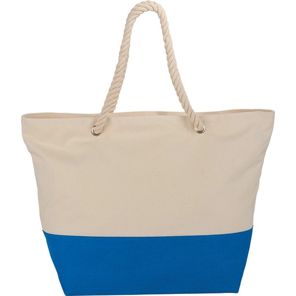 Zippered 12oz Cotton Canvas Rope Tote - Image 5