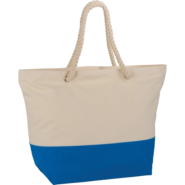 Zippered 12oz Cotton Canvas Rope Tote - Image 6
