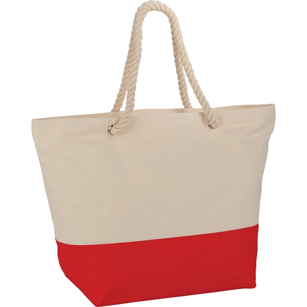Zippered 12oz Cotton Canvas Rope Tote - Image 11
