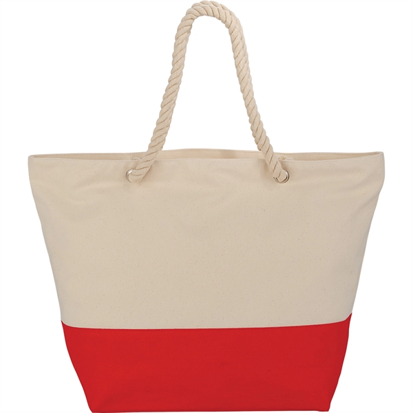 Zippered 12oz Cotton Canvas Rope Tote - Image 12
