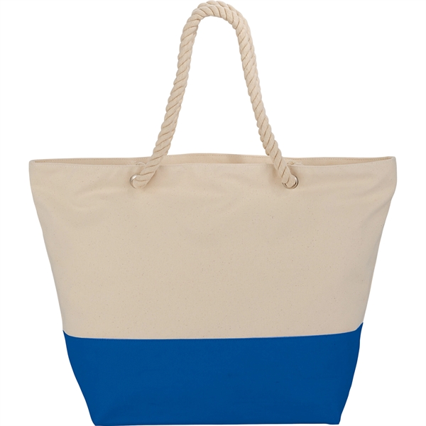 Zippered 12oz Cotton Canvas Rope Tote - Image 15
