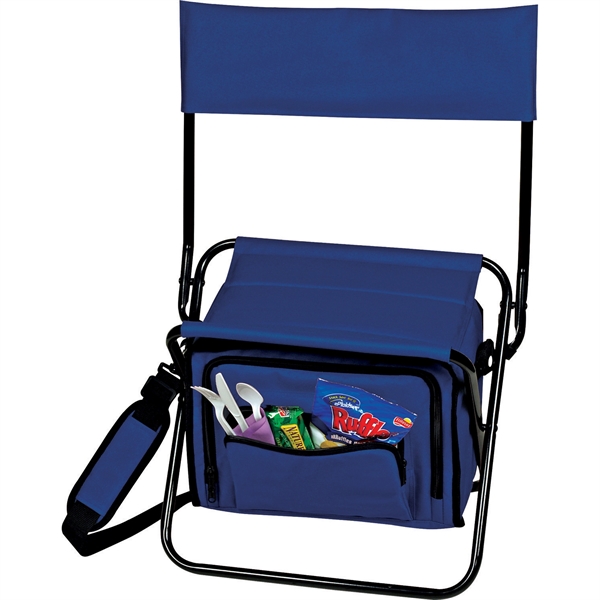 Folding Insulated 12-Can Cooler Chair - Image 2