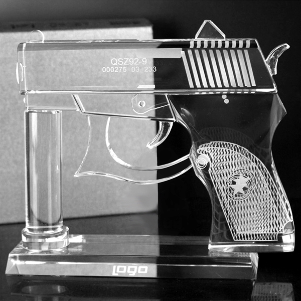 Crystal Gun Shaped Award - Image 2