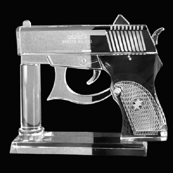 Crystal Gun Shaped Award - Image 3